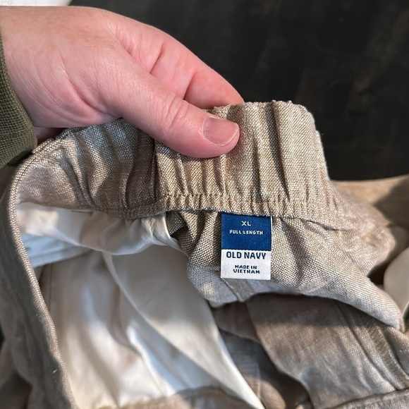 Old Navy Tan Full Length Linen Blend Trousers Size XL - Picture 5 of 9
